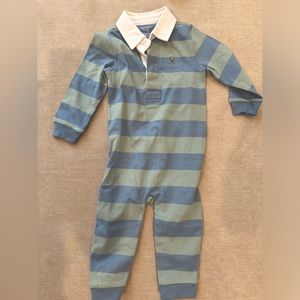 Ralph Lauren Striped Cotton Jersey Rugby Coverall